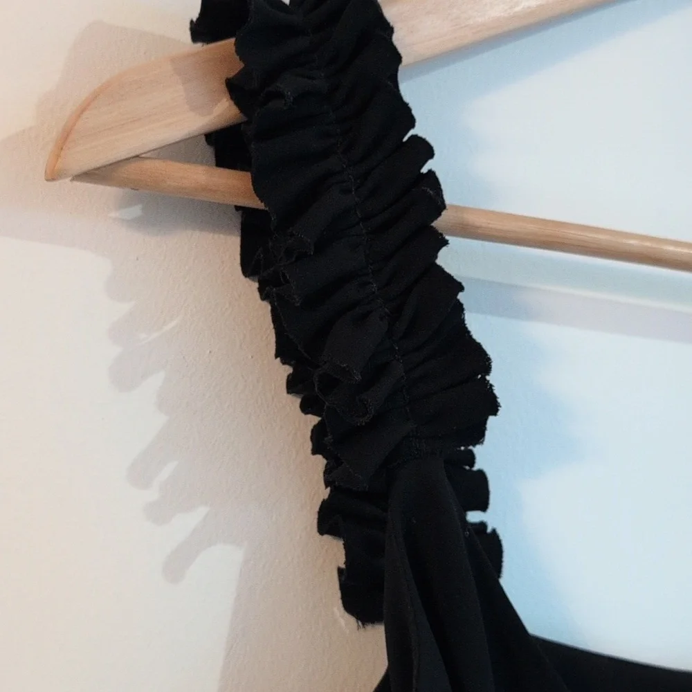 Michael KORS black Faux Wrap Cropped Wide Leg One Piece Jump Suit Size XS - Picture 7 of 10